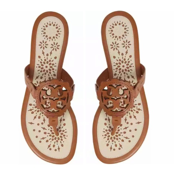 Tory Burch Shoes - Tory Burch Miller Scallop Logo Leather Sandals